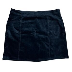 Loft Black Velvet Panel Skirt Size 14